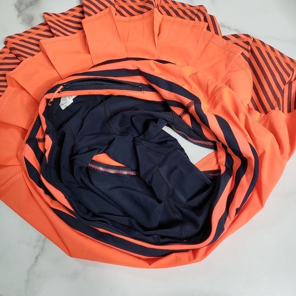 Lululemon Run Pace Setter Skirt, Skort Light Flare Inkwell Orange Blue Sz 6 - Picture 4 of 7